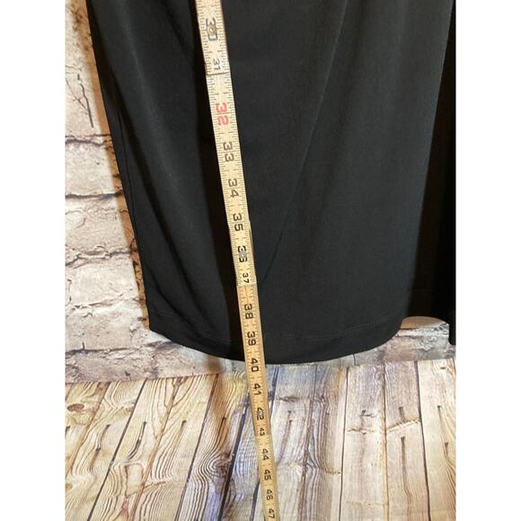 Grace Hill Midi Dress Womens 14 Black LBD Beaded Draped Ruched Sleeveless Sheath - Picture 15 of 15